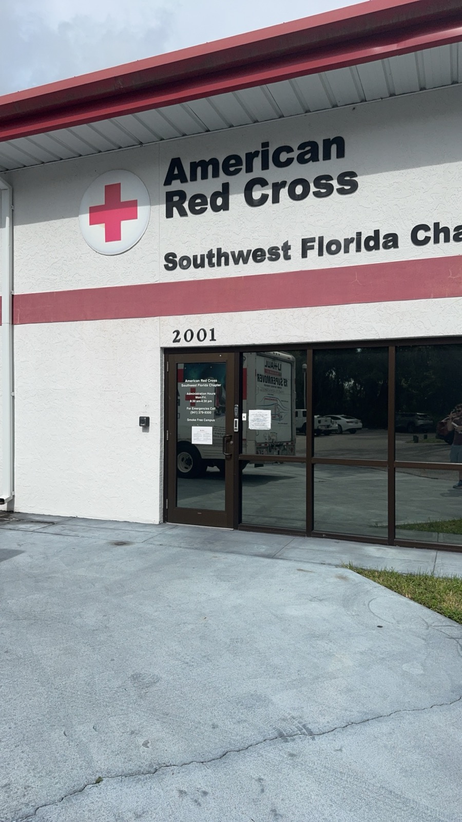 American Red Cross Southwest Florida Chapter building during Hurricane Debby response